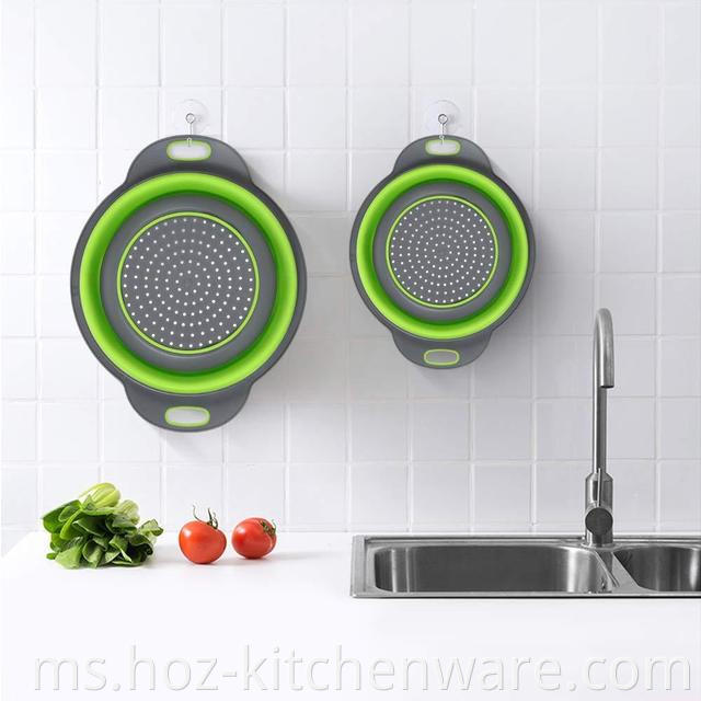 Colander bulat yang boleh dilipat 2SISS SILICONE DOLDABLE strainer